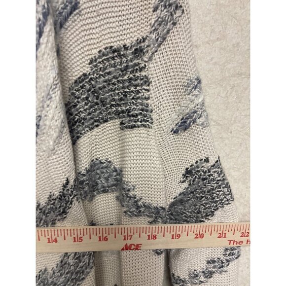 Lucky Brand White Grey Drape Open Front Cardigan Sweater Women's Size Large - Picture 5 of 9